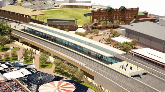 Artist impressions of the master plan for the new entranceway at the RNA Showgrounds.