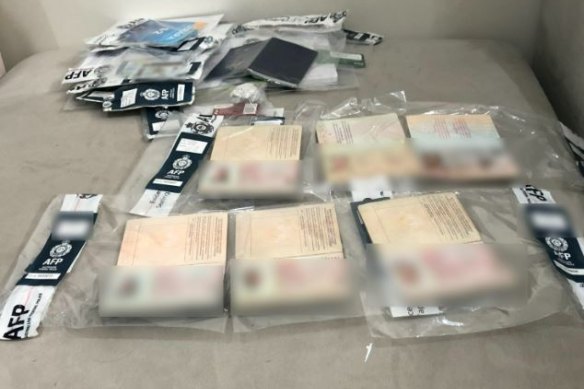 Police seized fake passports at a property in Sherwood. 