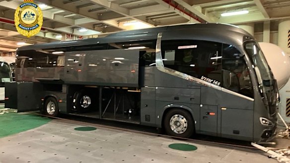 Australian Border Force discovered the drugs on a luxury bus.