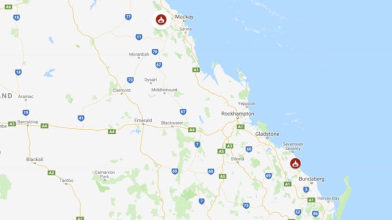 The two main central Queensland bushfires originated at Finch Hatton, west of Mackay, and Deepwater, north of Bundaberg.