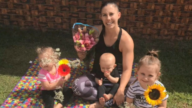 Hannah Clarke and her three children – Laianah, Aaliyah and Trey.