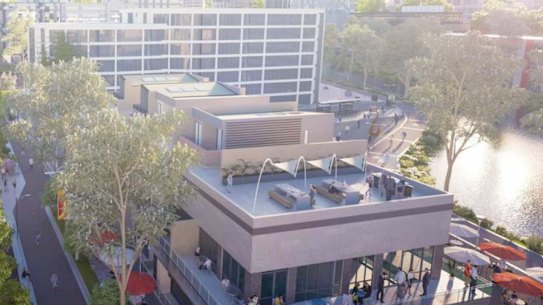 Artist's impression of the town centre of the Aerotropolis at Badgerys Creek.