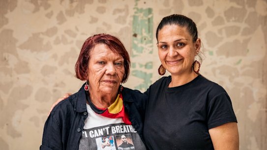 Leetona Dungay, whose 26-year-old son David Dungay Jr, died in Long Bay jail in 2015, with Karina Hogan.