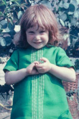 Jeni Haynes aged 4 at the family home in Bexleyheath, London, before the family moved to Australia.