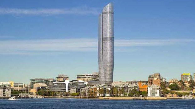 An artist's impression of The Star's proposed 237-metre tower at Pyrmont.
