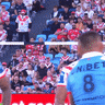 Moses Suli was nudged out of position just before the tackle on Jared Waerea-Hargreaves.