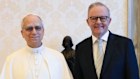 Pope Leo XIV and Australian Prime Minister Anthony Albanese.