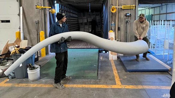 The Raiders’ new viking horn in production in the USA.