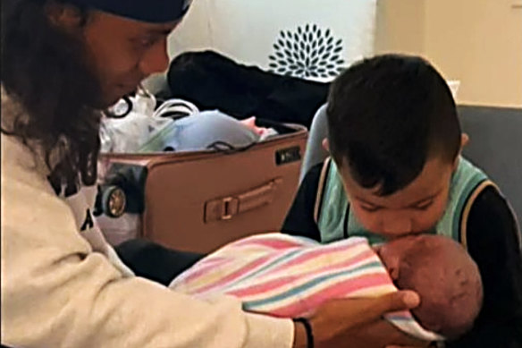 Jerome Luai introducing his new baby Halo Luai to family.