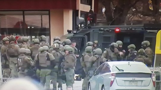 Outside an active shooter scene in Boulder, Colorado, as it appeared on CNN.