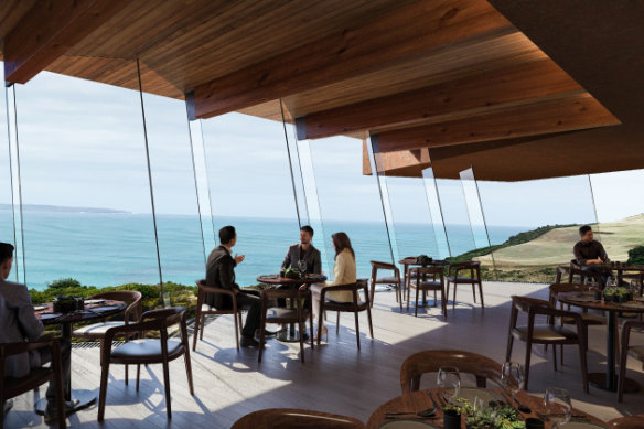 An artist’s impression of the proposed restaurant as part of the Cape Bridgewater proposal. 