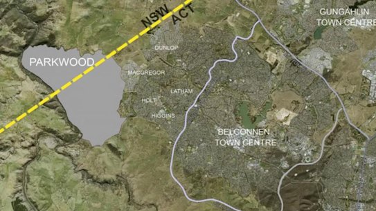 The framework for Parkwood, the NSW-side development of the cross-border Ginninderry project west of Belconnen.