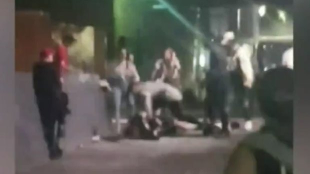 A brawl at Batman Park in Melbourne's CBD has left a 21-year-old in a critical condition.