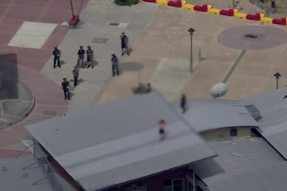 Detainees on the roof at Banksia Hill Detention Centre.