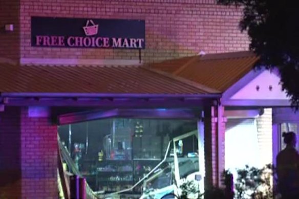 Free Choice Mart in Kelmscott was targeted by arsonists overnight.