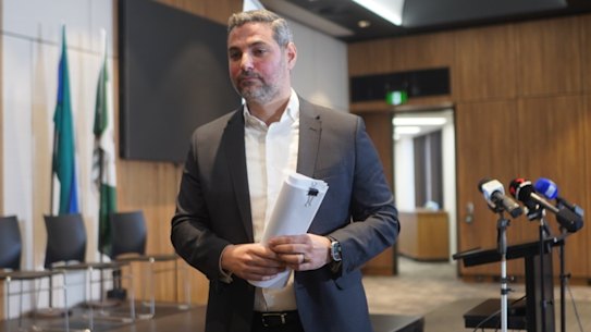 Liverpool Mayor Ned Mannoun speaks on Thursday after Minister Ron Hoenig announced a public inquiry into the council.