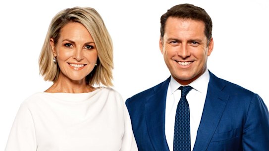 Karl Stefanovic, right, with Today host Georgie Gardner.