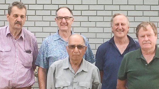 Surendra Verma with friends of more than 50 years.