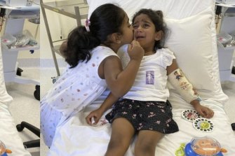 Pictures of Tharnicaa in hospital went around the world.