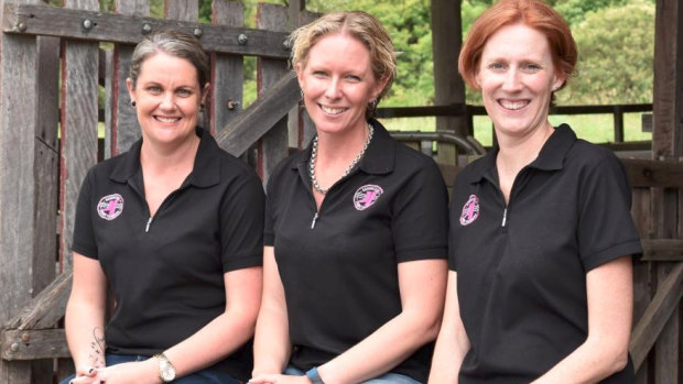 The Daughters of Dairy Farmers team: Rachel Rohan, Joanne Mollinger and Lisa Harrison. 