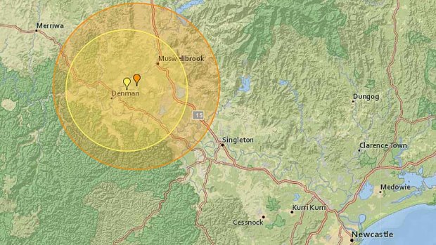Denman was struck by a 4.4 quake at 4.29pm, while Muswellbrook was hit at 3.27pm by a 3.8 magnitude quake. 