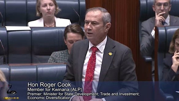 Roger Cook in parliament this afternoon.