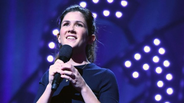 Becky Lucas performs at the Melbourne Comedy Festival 2018 gala.