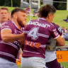 Ethan O’Neill is poked in the eye on Saturday