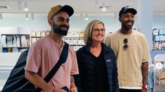 Virat Kohli and Hardik Pandya visit Sydney's Baby Village shop during December.  