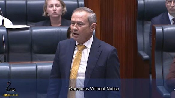 WA Premier Roger Cook during question time in Parliament on Wednesday.