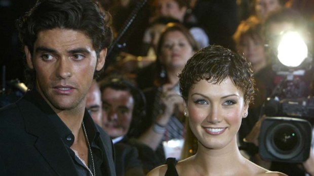 Glamour couple: Philippoussis and Delta Goodrem at the Logies.