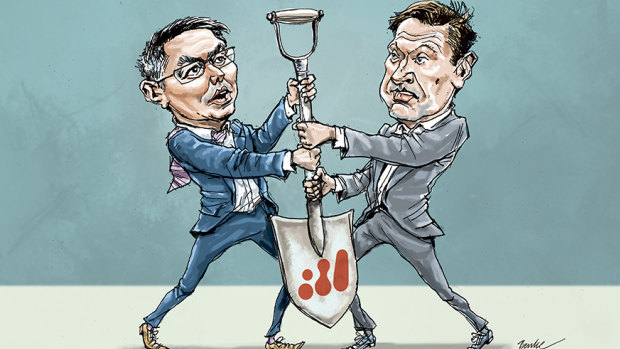 Spade work: Peter Beaven and Mike Henry are competing to be the next BHP CEO.