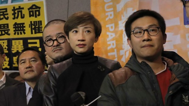 Lawmaker Tanya Chan among student activists and founders of the Occupy Central civil disobedience movement in 2017.