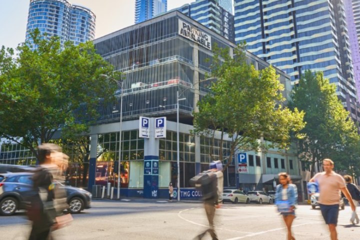 This multi-level carpark near Queen Victoria Market is expected to sell for around $120 million.