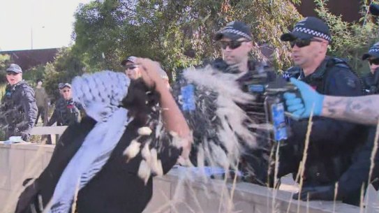 Pepper spray was deployed during a police intervention at the Melbourne ports.