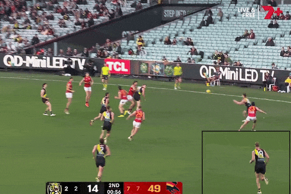 Tom Lynch was given a five-match ban for this strike on Adelaide opponent Jordon Butts.