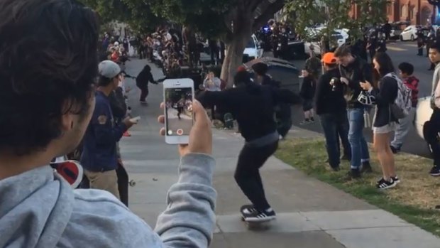 In San Francisco, the skateboard is mightier than the gun