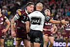 Cameron Munster protests to referee Ashley Klein.