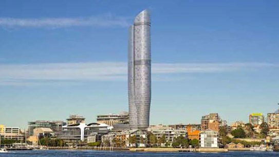 An artist's impression of The Star's proposed 237-metre tower at Pyrmont.
