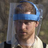 Britain's Prince Harry walks through a minefield in Dirico in Angola.