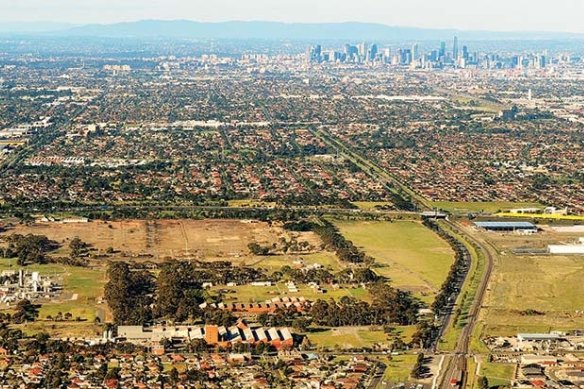 An aerial view of the Deer Park site. Orica used a remotely operated bulldozer to clear soil at the property of nitroglycerine.