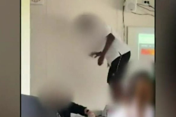 Students at Baldivis Secondary College tormenting a relief teacher.