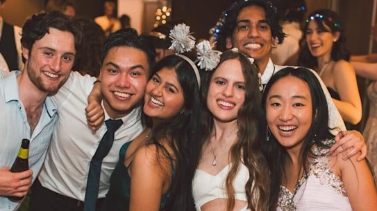 It might take a few years, but you’ll meet great people at university. Millie Muroi pictured front right.