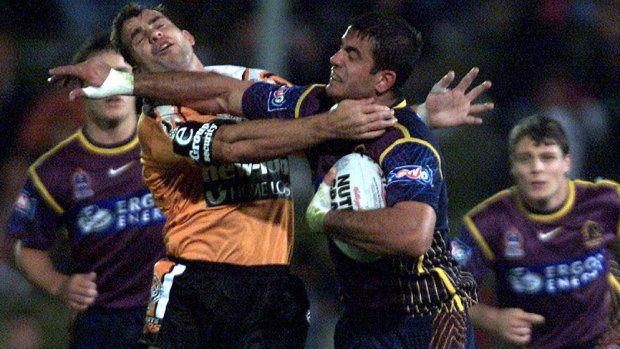 Turning point: The 'baby Broncos' upset Wests Tigers back in 2002, with Craig Bellamy as a stand-in coach.