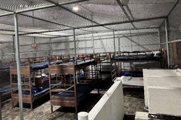 A view of a sleeping area in one of the housing pods.