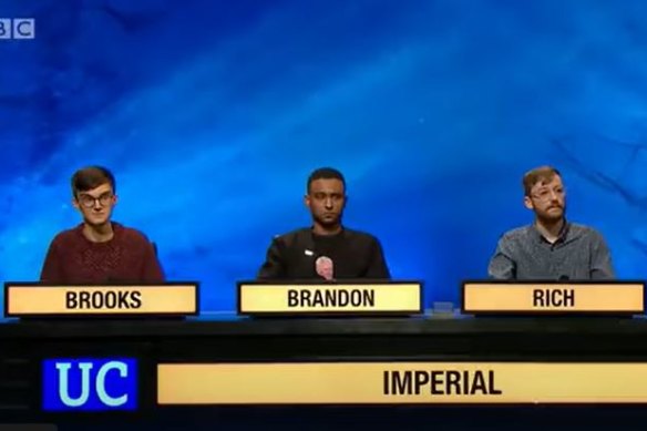The Imperial College team on <i>University Challenge</i>.