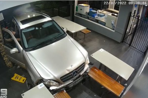 CCTV vision played in court showed the vehicle smash into the McDonald’s store. 