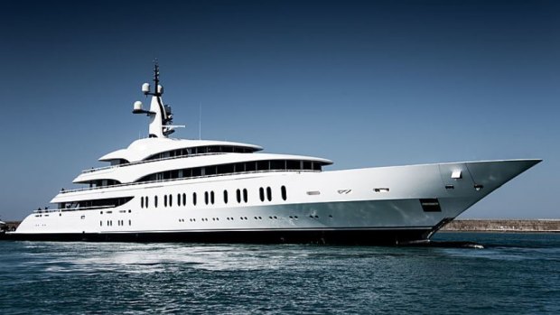 James Packer's new $200 million "gigayacht" has finally hit the water.