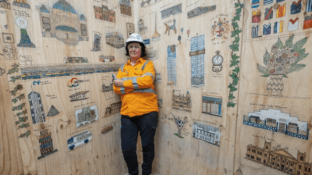 ‘I forget I’m at work’: Construction site elevator art lifts workers’ spirits