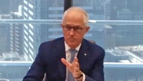 Former prime minister Malcolm Turnbull appeared at the royal commission into robo-debt via video link.